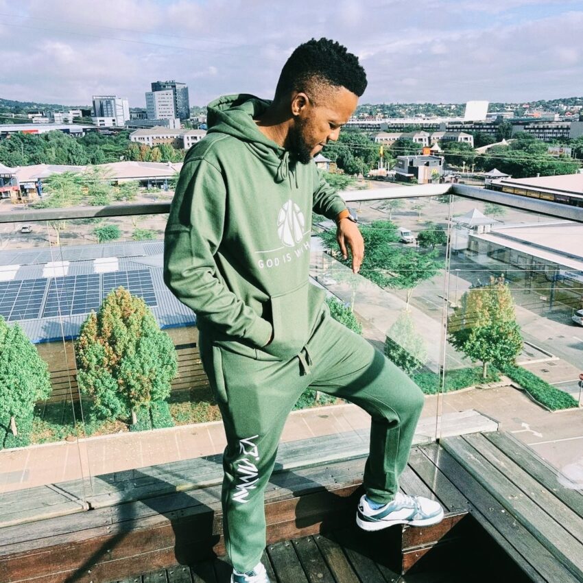 Manu.ZA God Is With Us Olive Track Suit